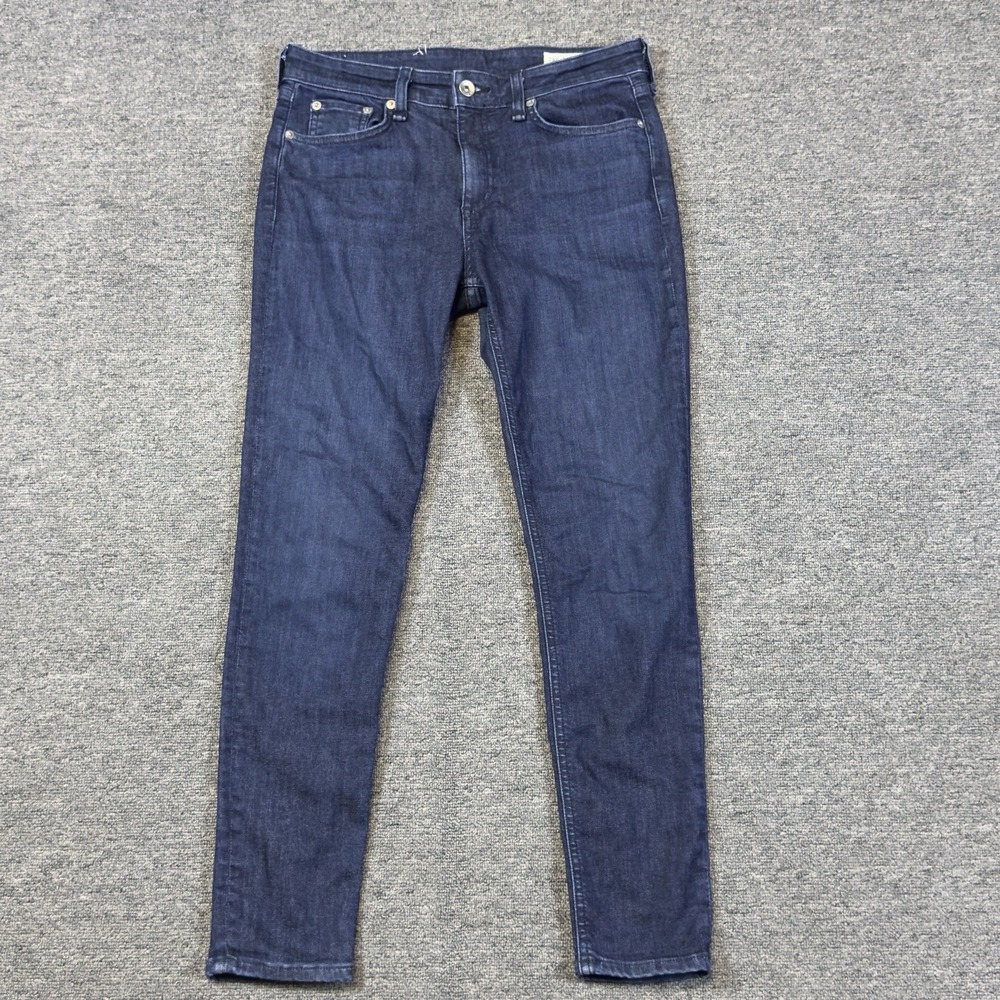 Rag & Bone Cate Mid Rise Ankle Skinny Jeans Women's 27 Blue Stretch Mid Wash